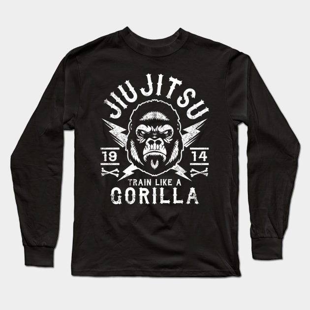 JIU JITSU - TRAIN LIKE A GORILLA Long Sleeve T-Shirt by Tshirt Samurai